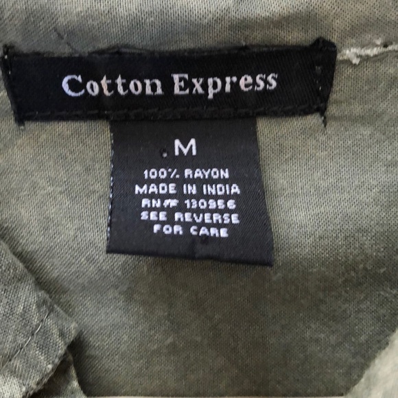 Cotton Express khaki button up top - Picture 7 of 13